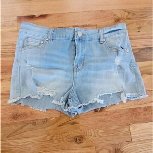 Indigo Rein Distressed Cutoff Denim Shorts 13